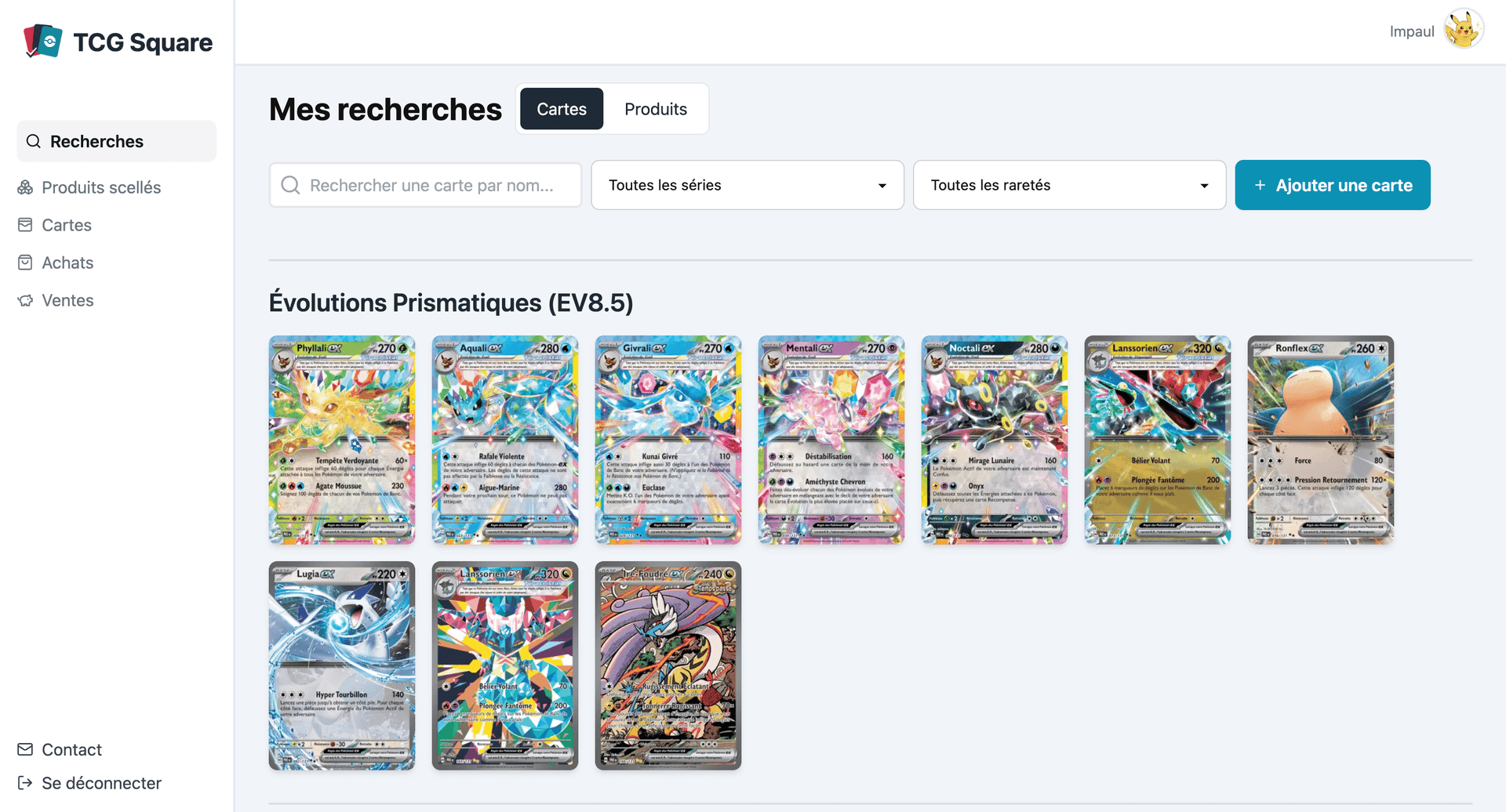 TCG Square wishlist